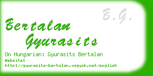 bertalan gyurasits business card